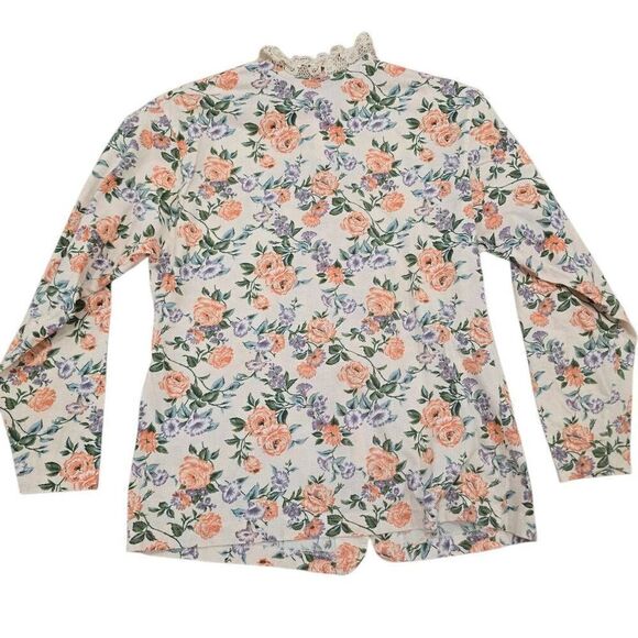 Victoria's Secret Top Vintage VTG Women's Small Floral 100% Cotton Embroidered C - Picture 6 of 6